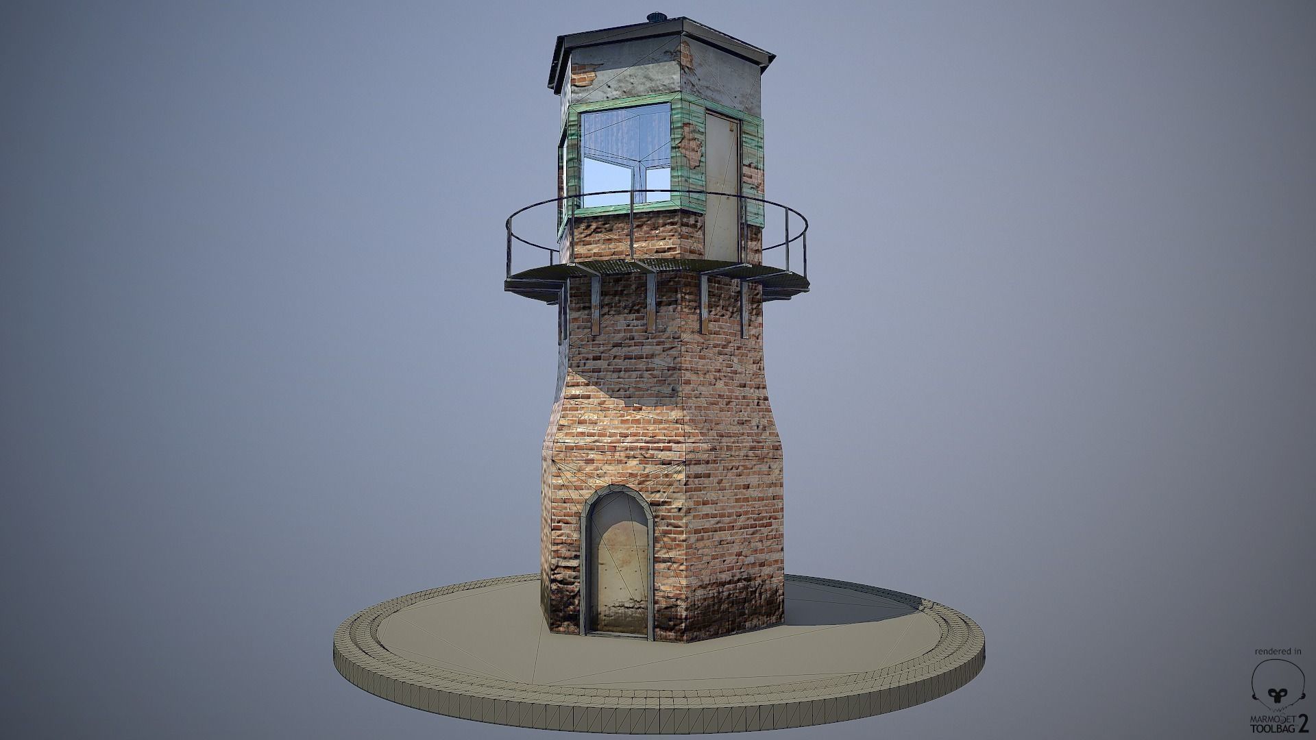 Abandoned Guard Tower 01 Low-poly 3D model_10
