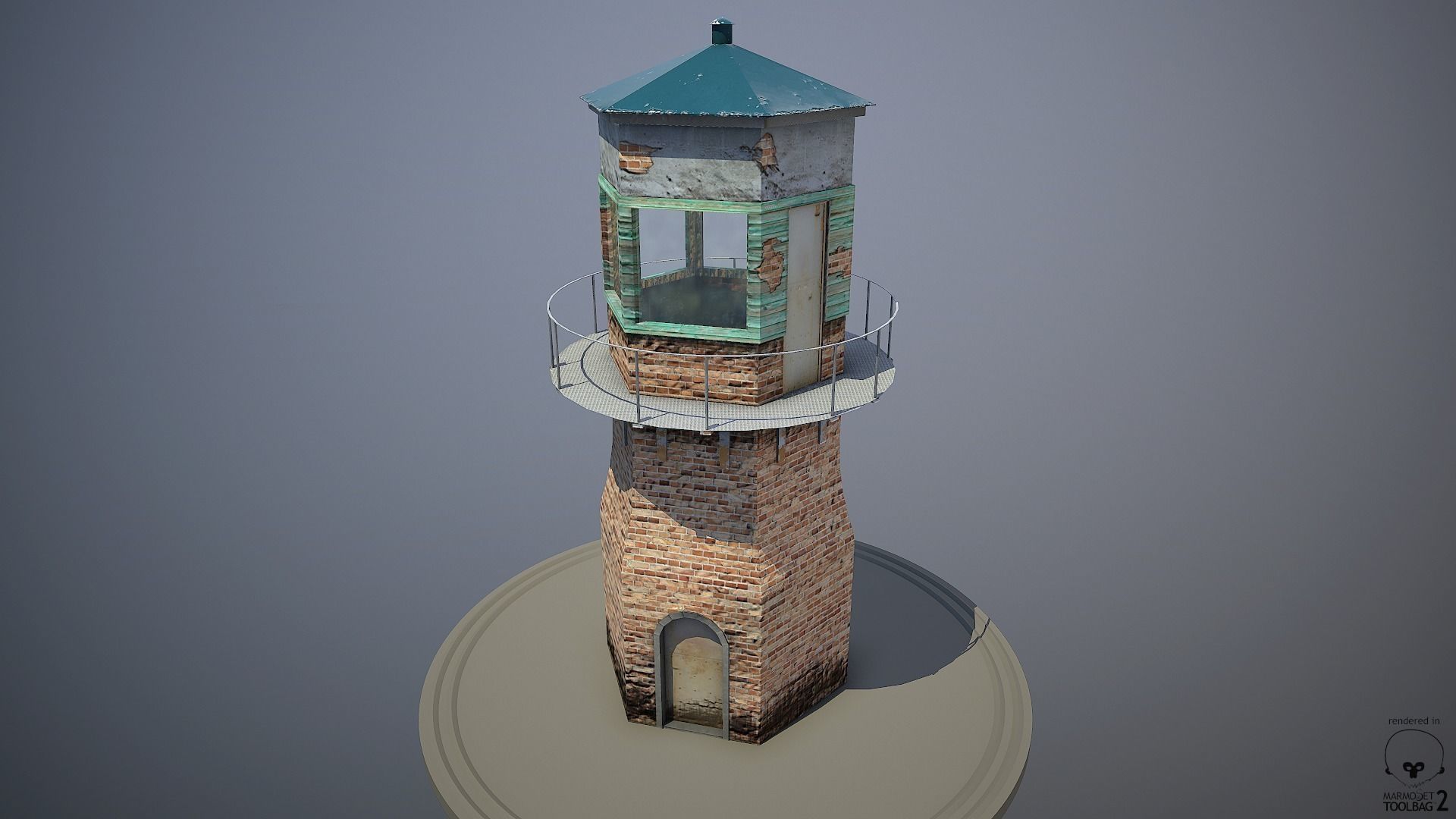 Abandoned Guard Tower 01 Low-poly 3D model_4