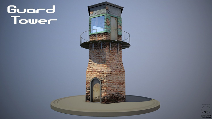 Abandoned Guard Tower 01 Low-poly 3D model