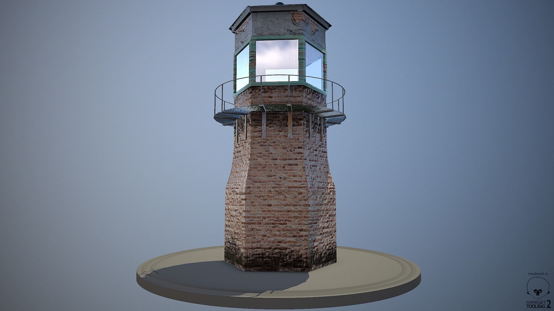 Abandoned Guard Tower 01 Low-poly 3D model_2