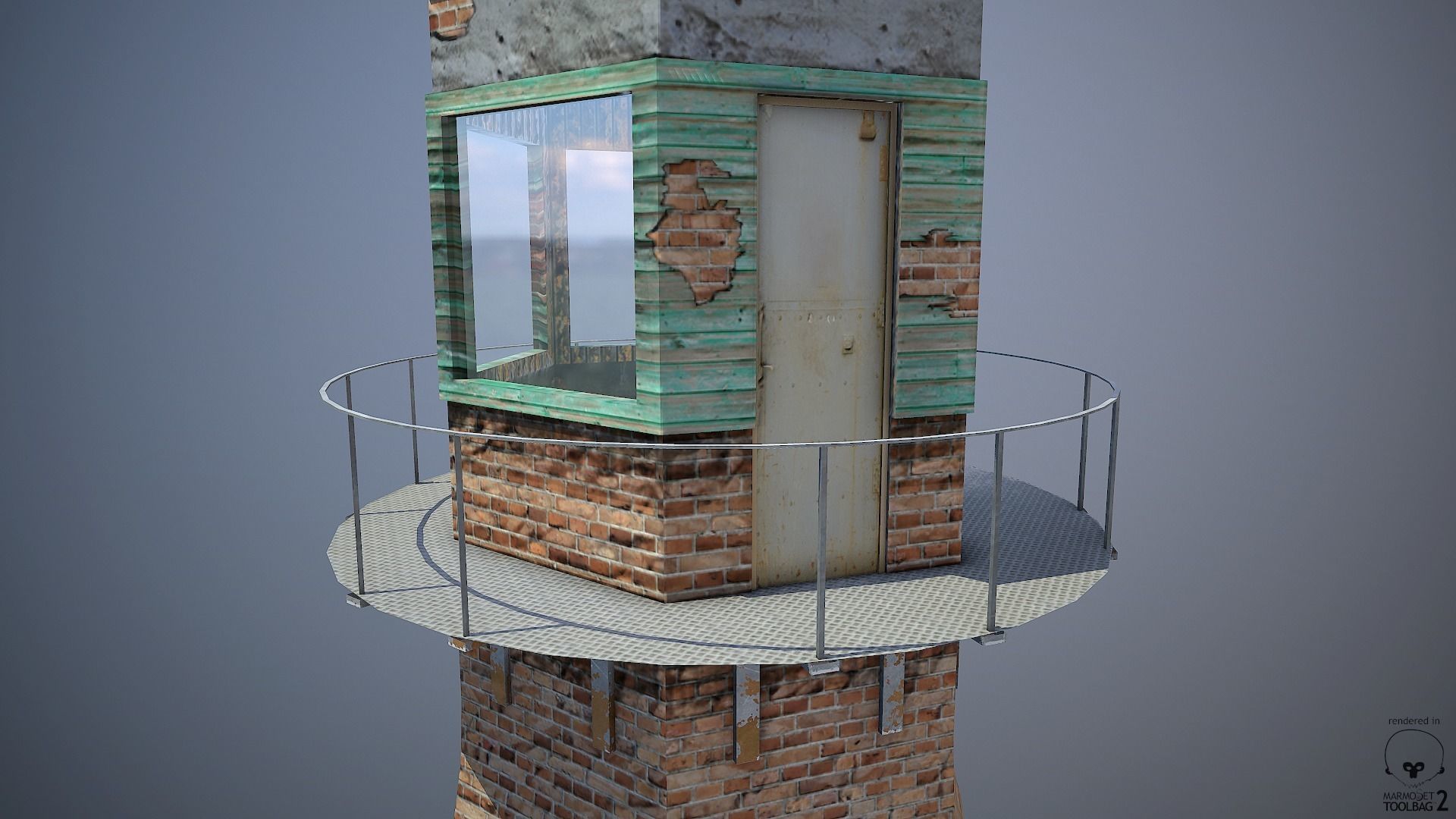 Abandoned Guard Tower 01 Low-poly 3D model_6