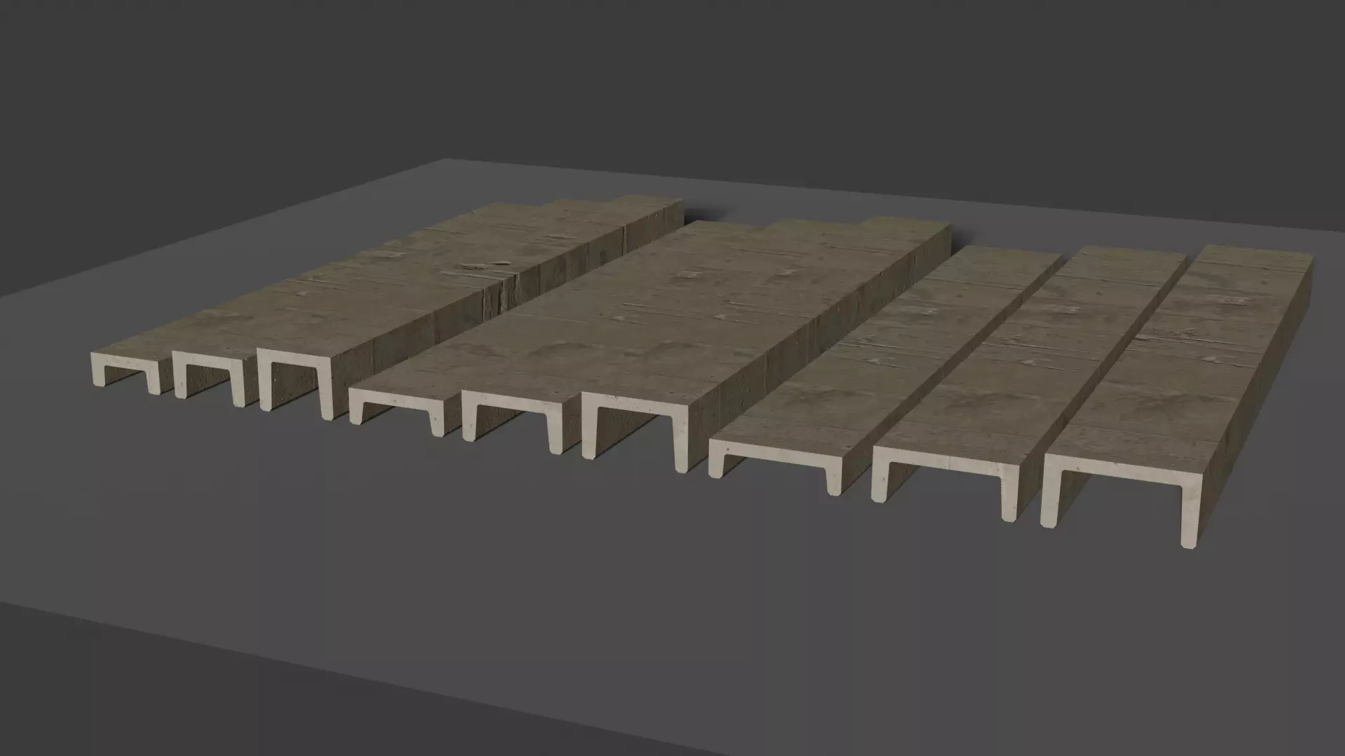 Concrete Channel Beam Collection Free 3D model