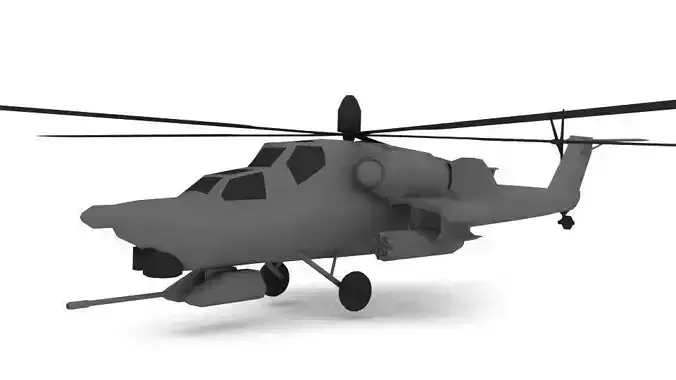 Mig Helicopter LOW POLY