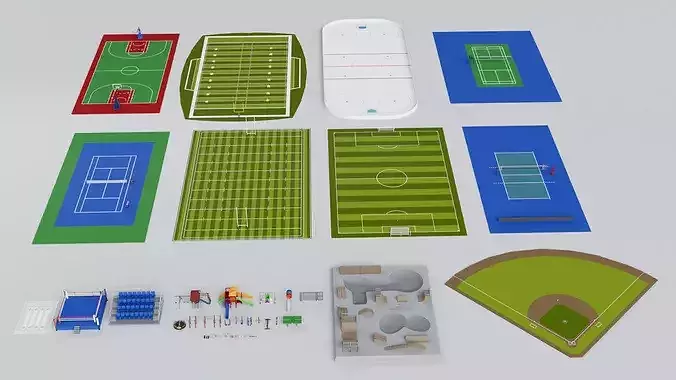 Realistic City Bundle Mega Pack Collection 3D model 7