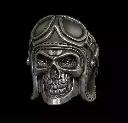 biker skull ring 3D print model