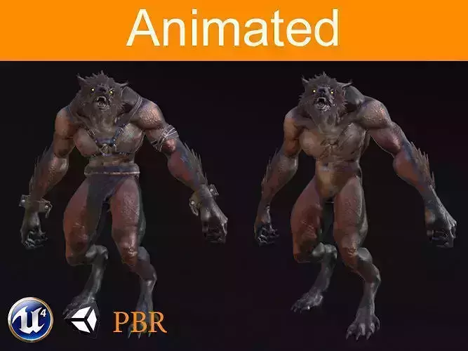 Character Werewolf Low-poly 3D model