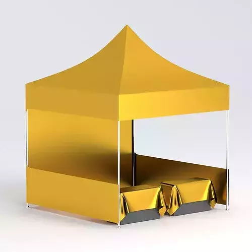 Display tent mockup gold