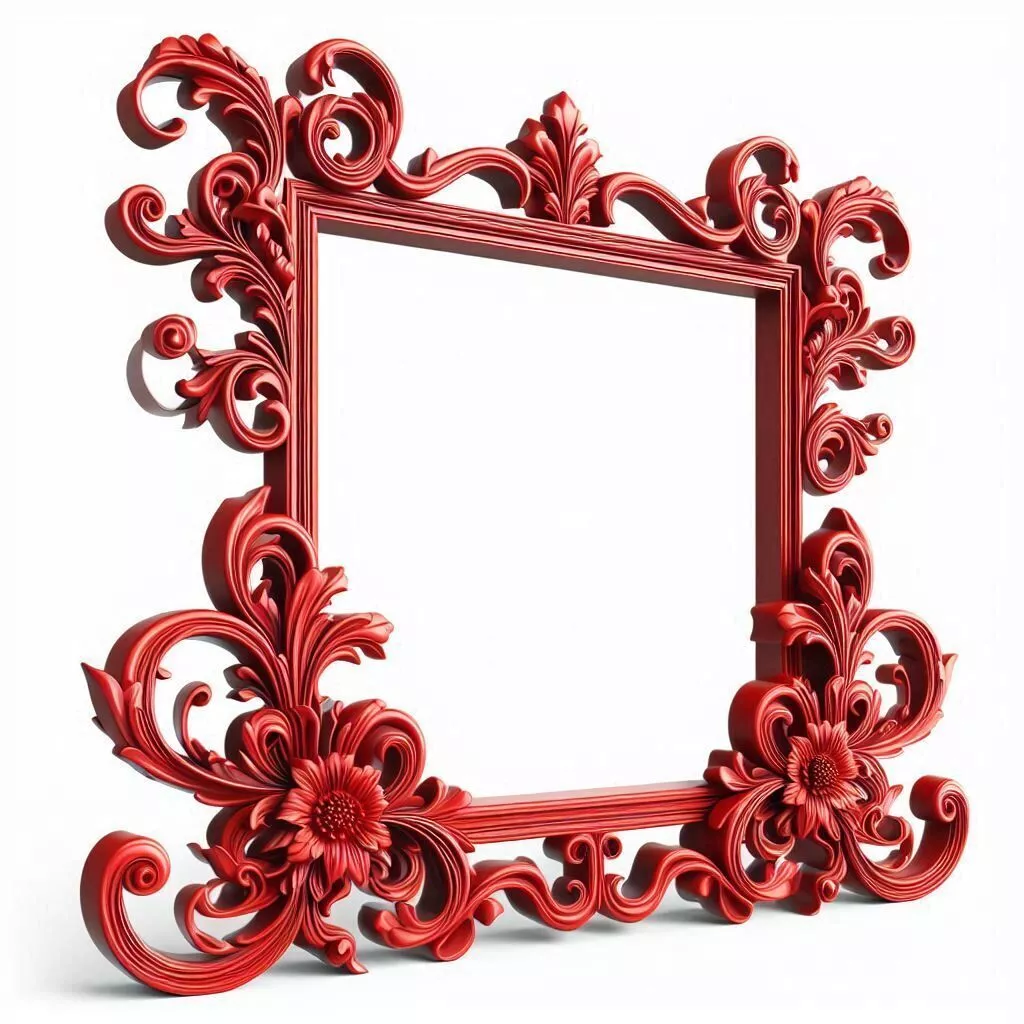 Red Color Decorative Frame Model 3D print model