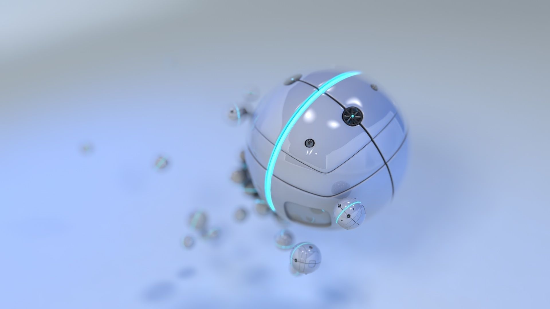robotic sphere Free 3D model_3