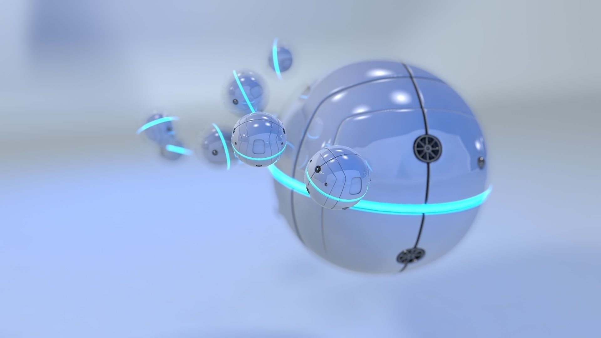 robotic sphere Free 3D model_2