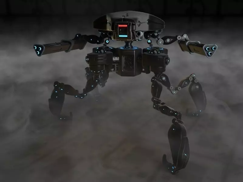 four leg robot Full rigged 3D model_0