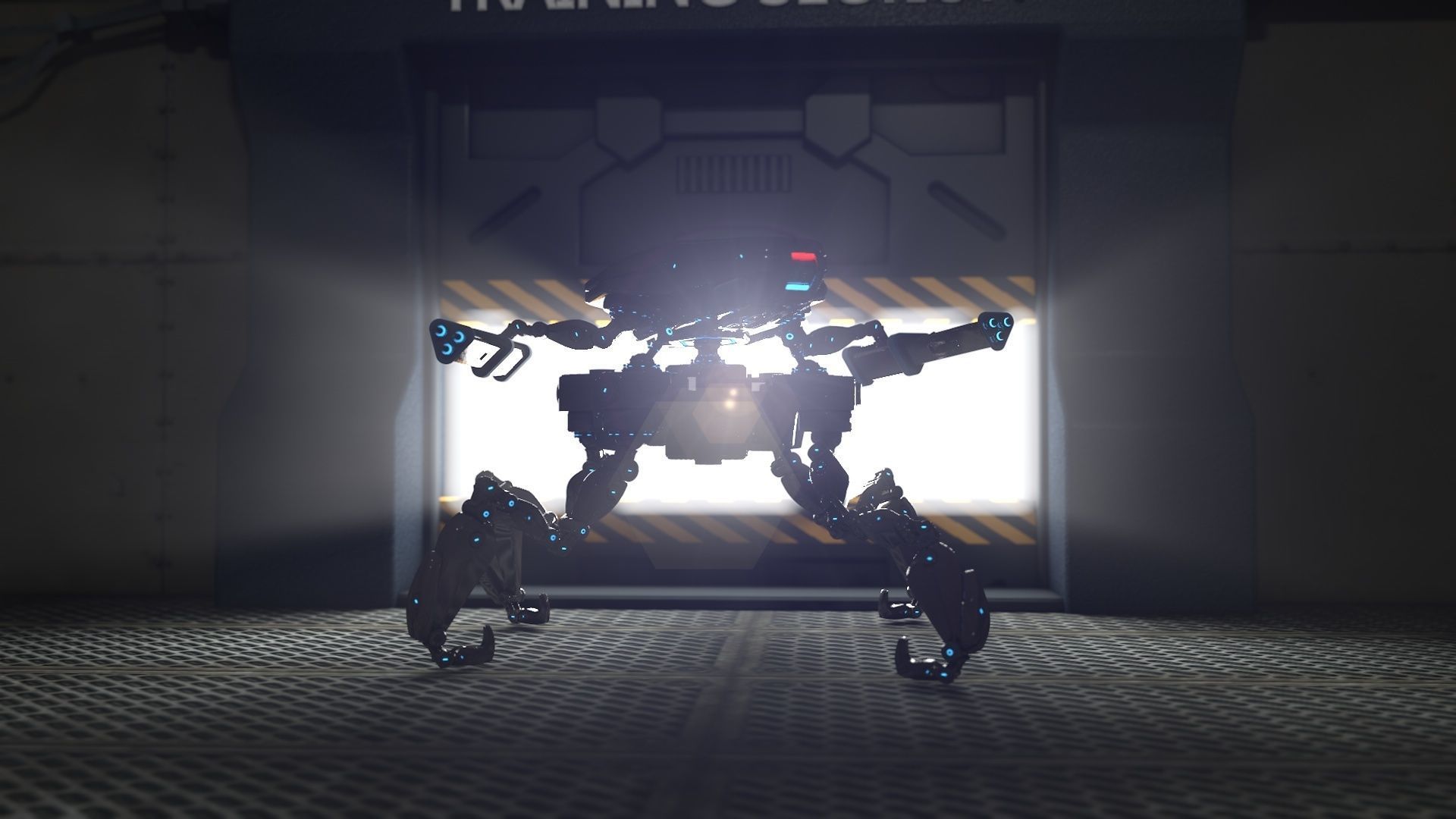 four leg robot Full rigged 3D model_7