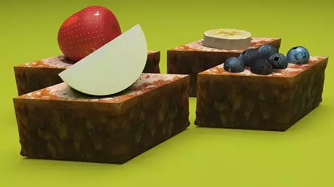 Fruit Pakhlavas Set 3D model 7