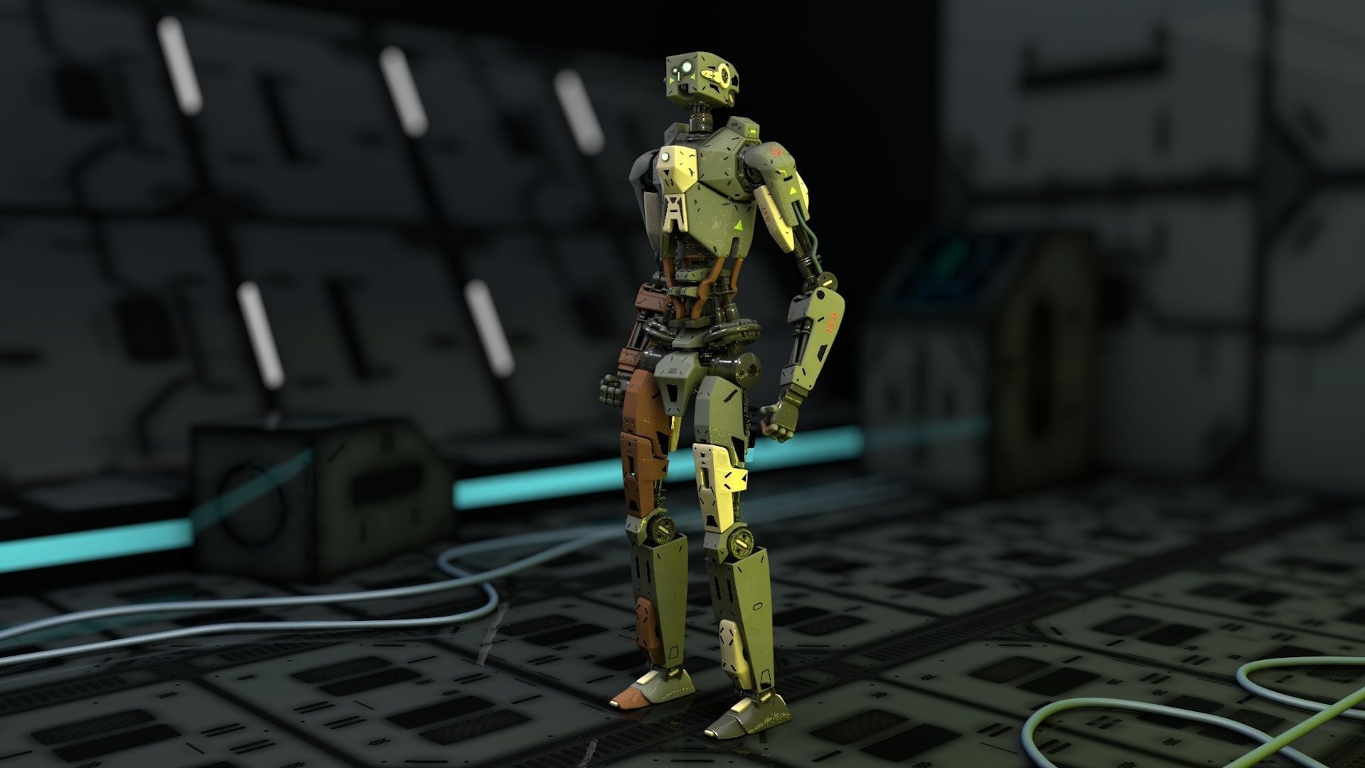 full rigged robot 3D model_4