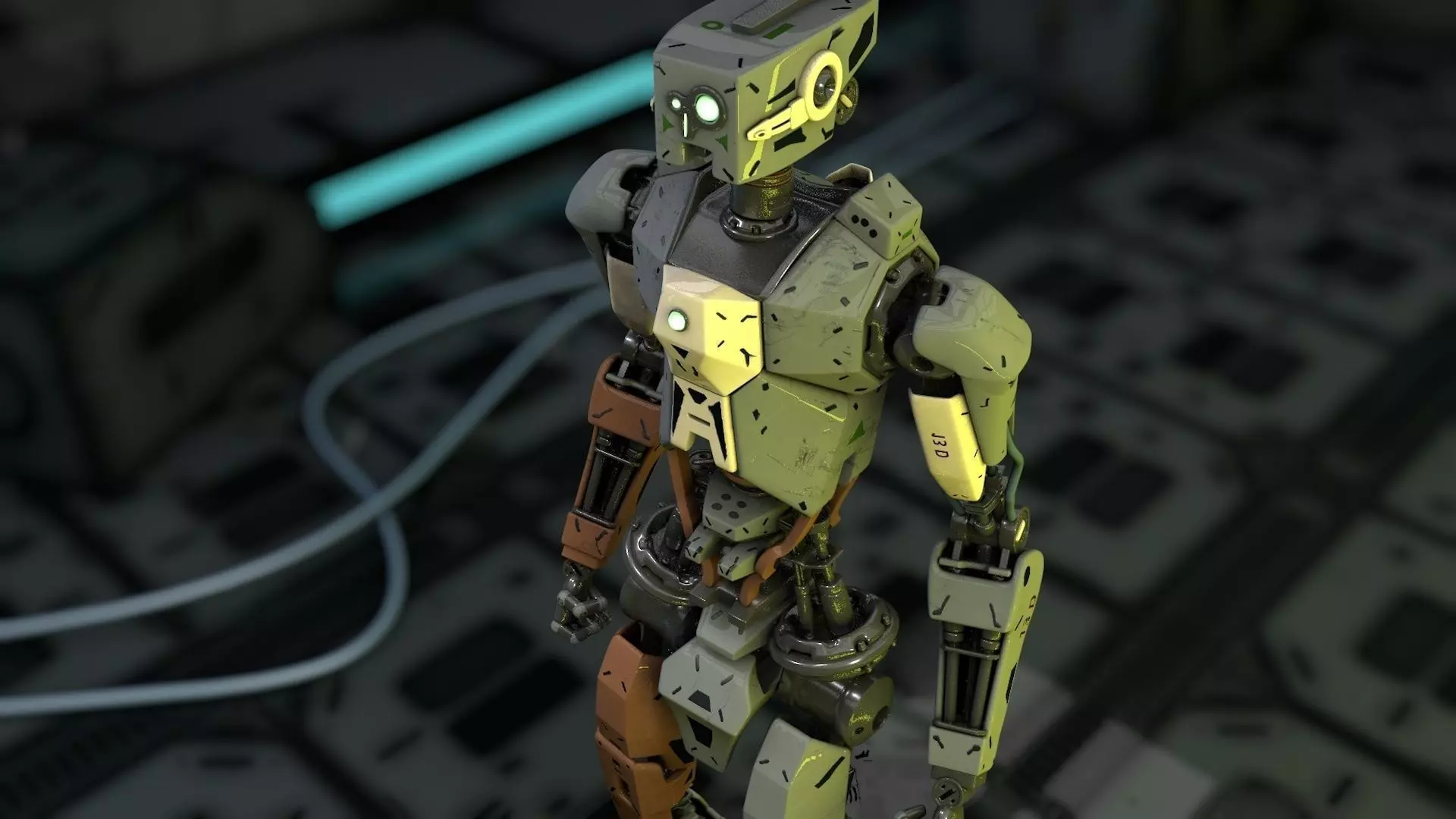 full rigged robot 3D model_0