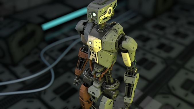 full rigged robot 3D model