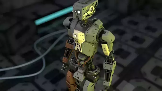 full rigged robot 3D model