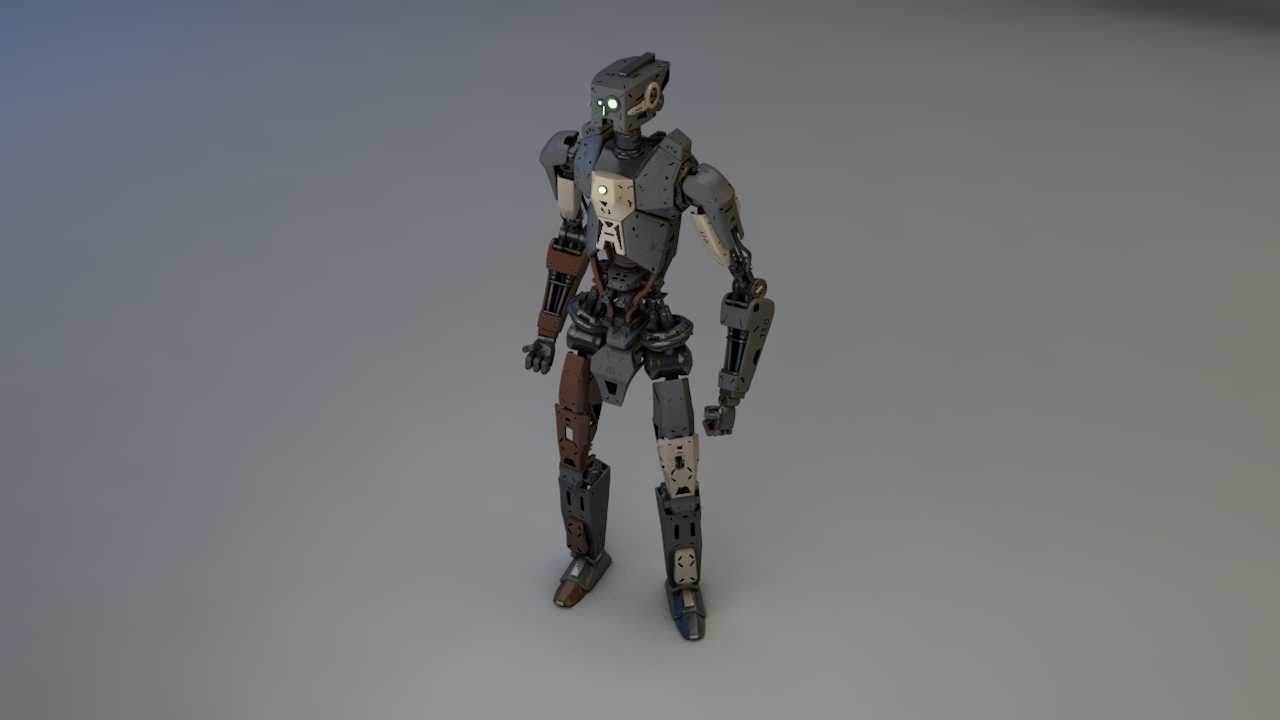 full rigged robot 3D model_8