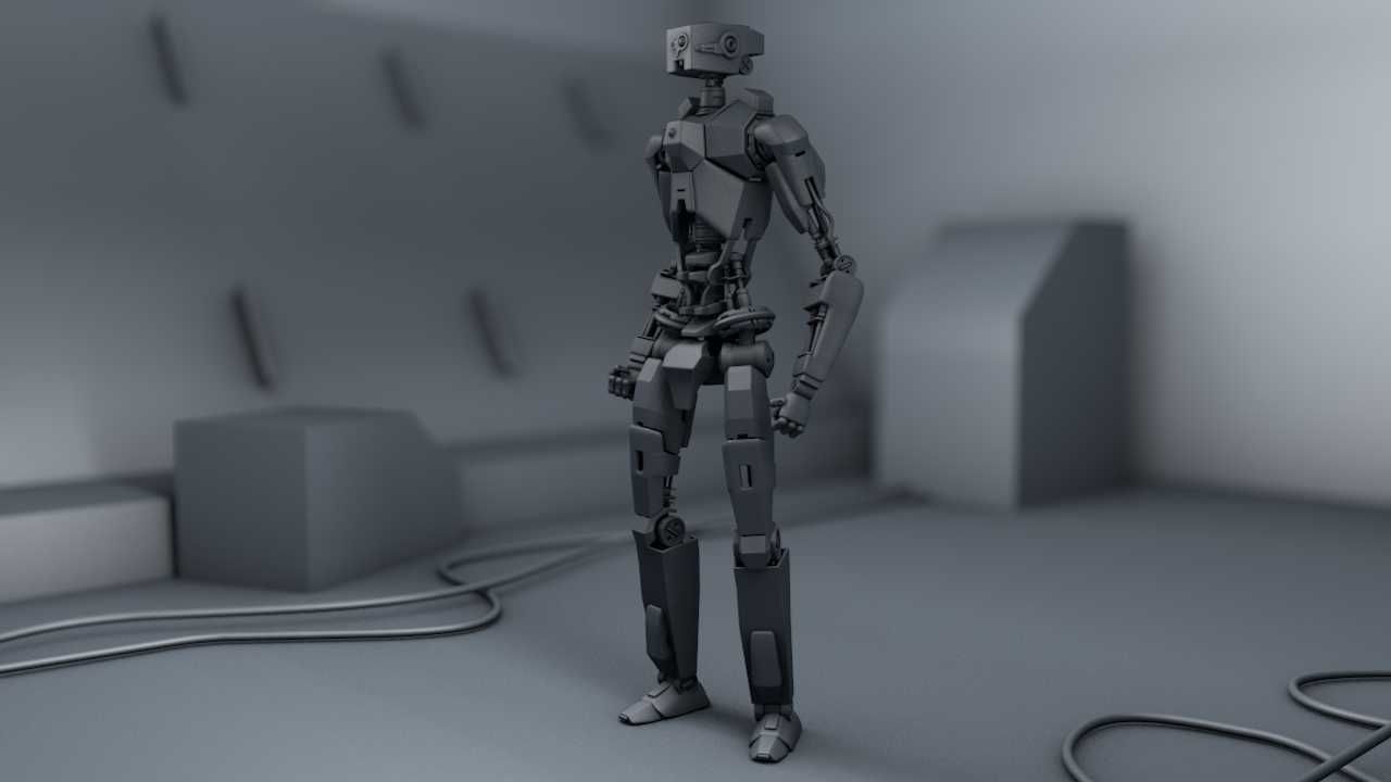 full rigged robot 3D model_6