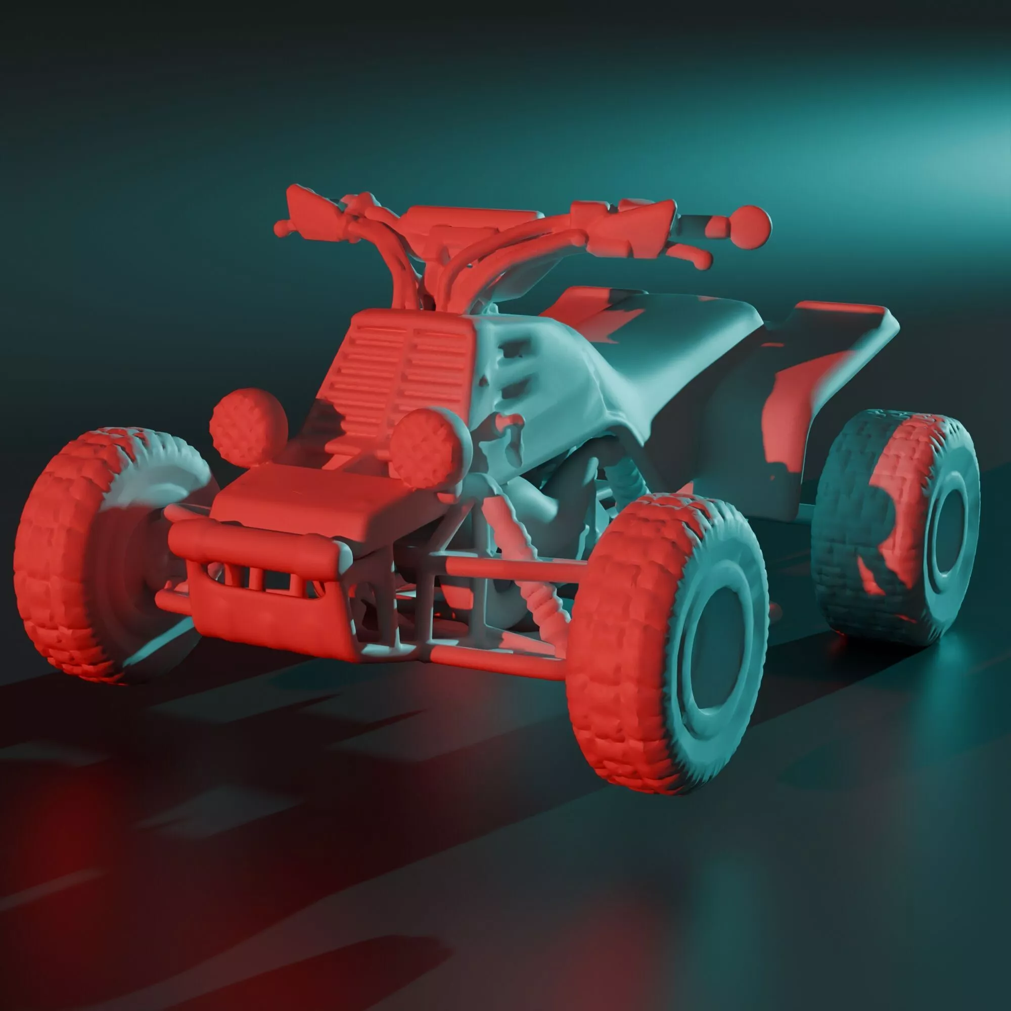 Yamaha Banshee 350 ATV Quad 3D Model Solid for Printing 3D print model