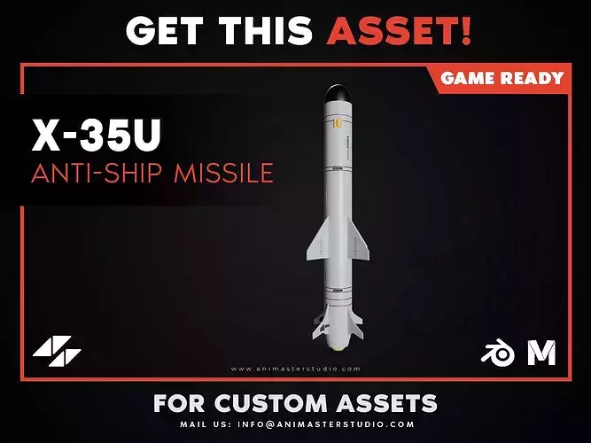 Kh-35U Anti-Ship Cruise Missile - Game Ready