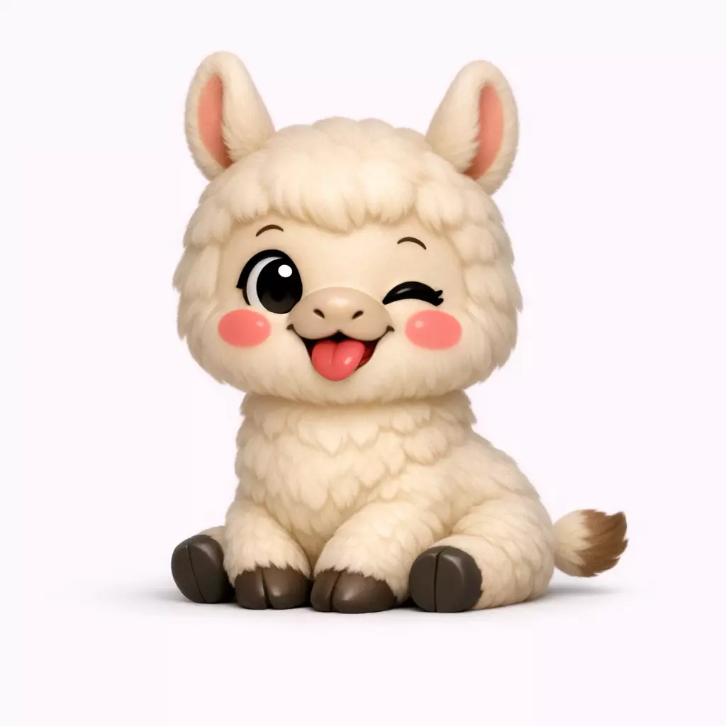 Cute alpaca Keychain Kawaii 3D print model