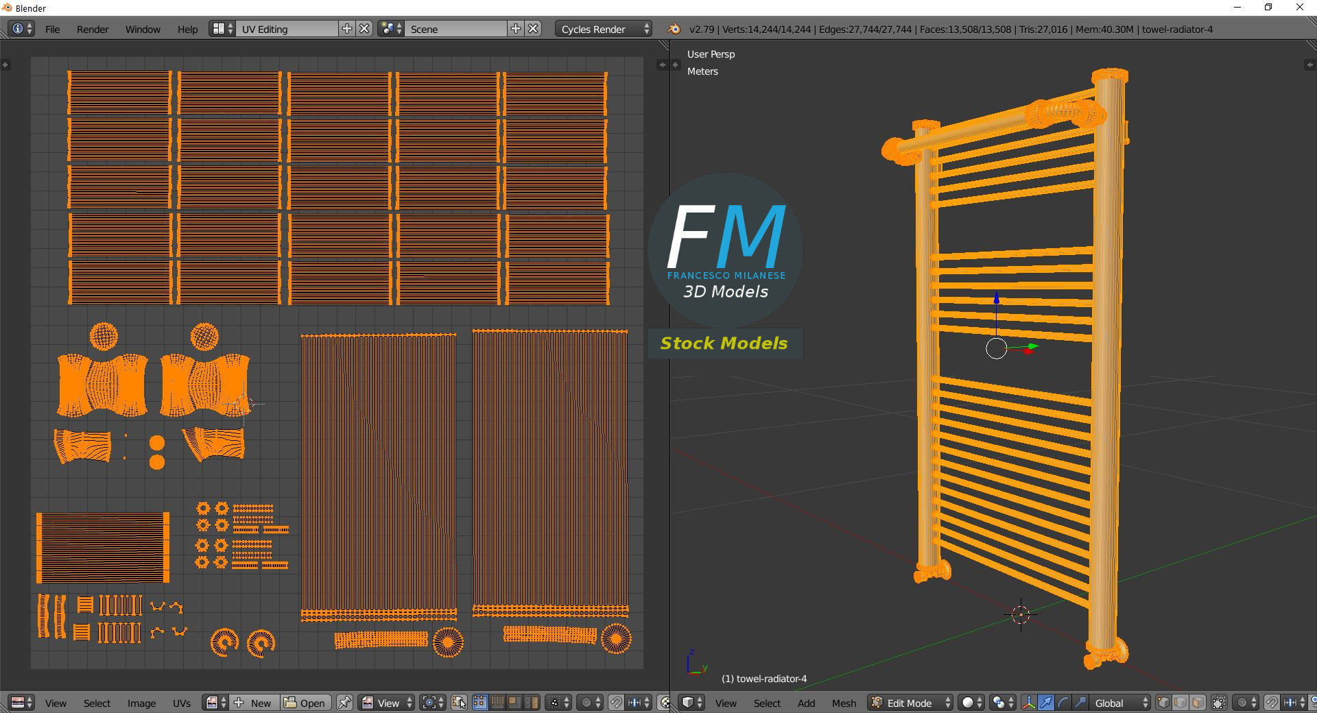 Towel radiator 4 3D model_10