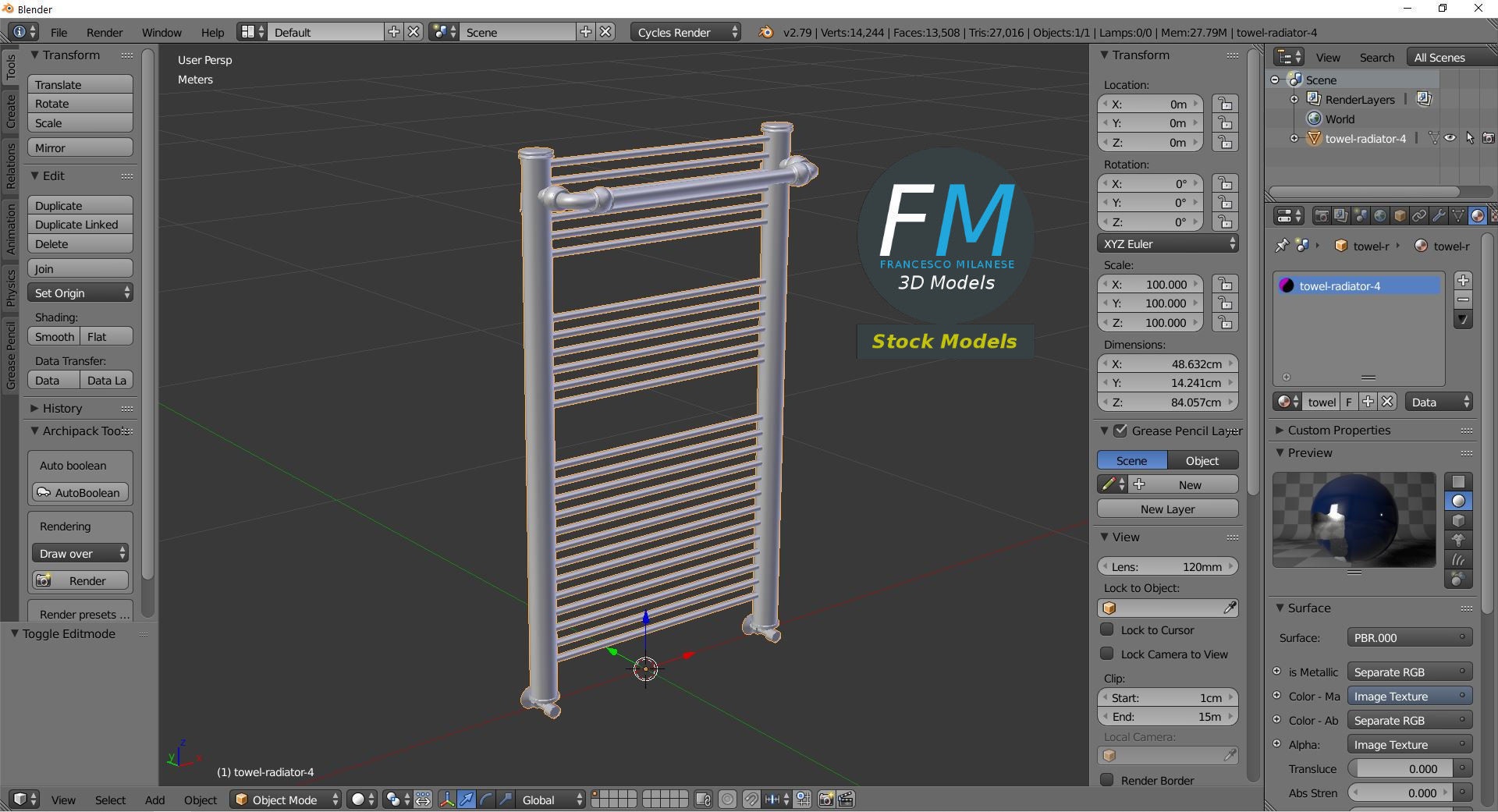 Towel radiator 4 3D model_9