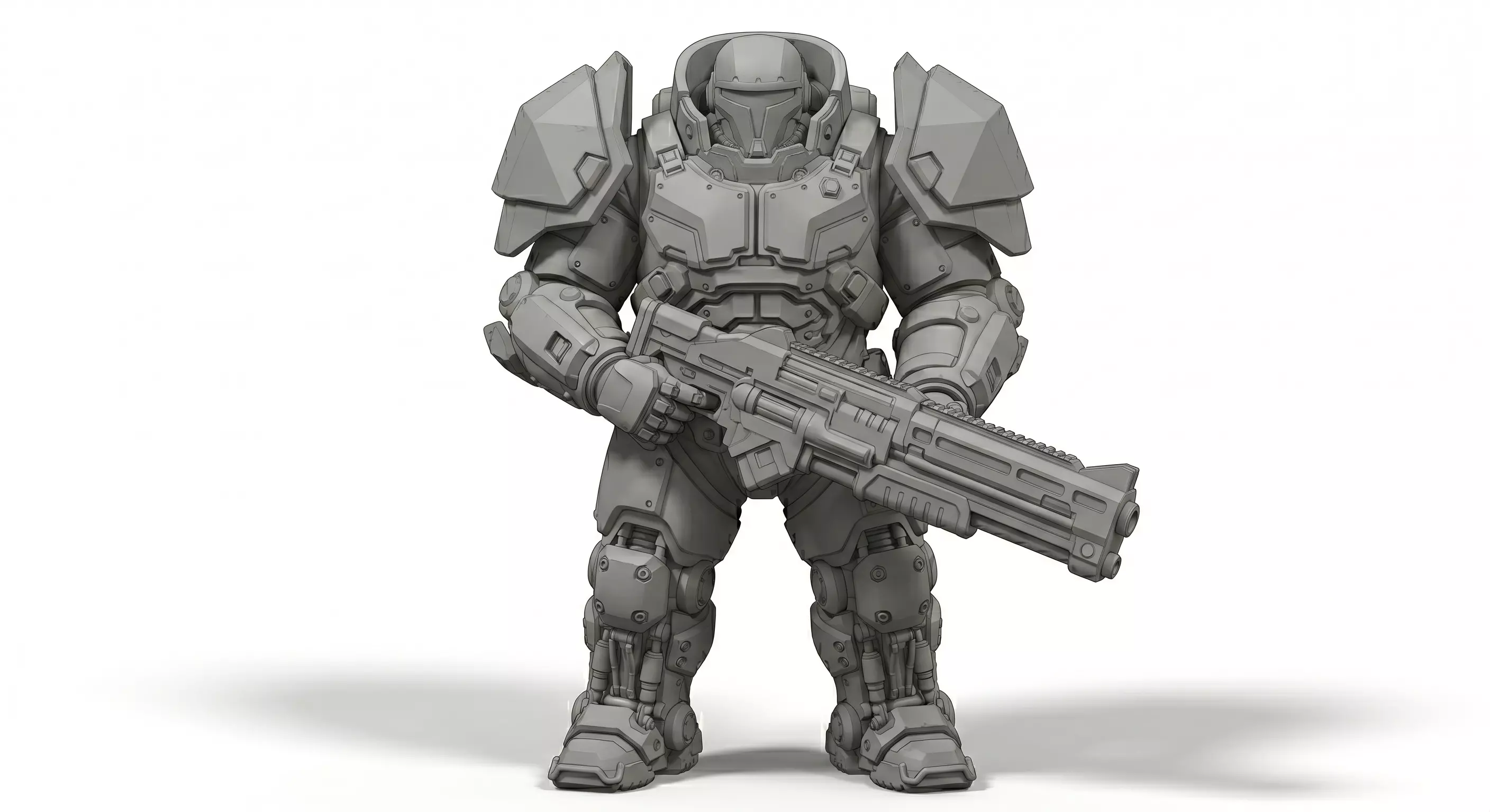 Vanguard Prime - Tactical Infantry Soldier with Energy Rifle 3D print model