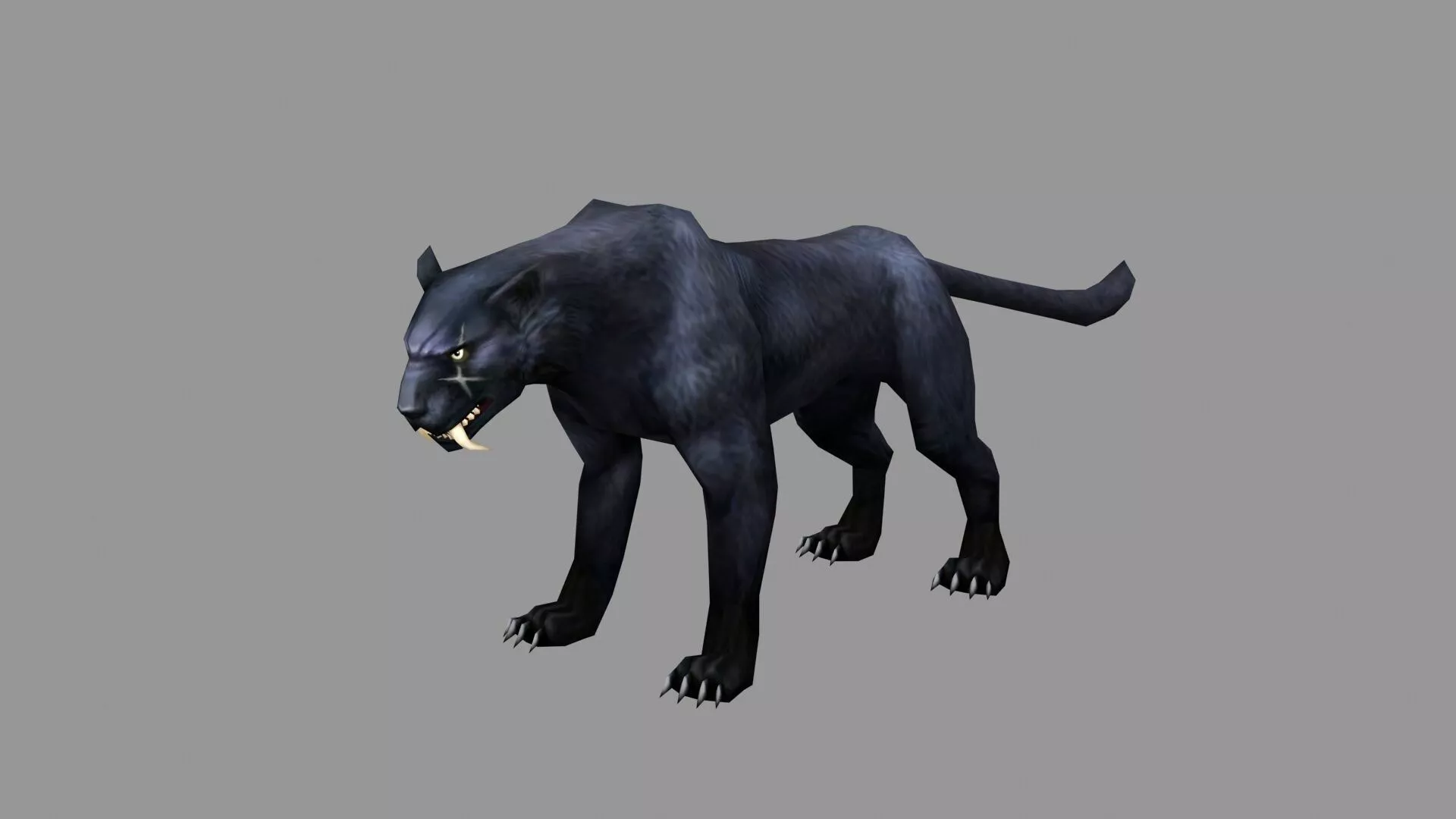 Cartoon black panther Low-poly 3D model