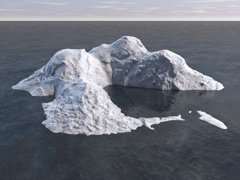 Iceberg Ice block Low-poly 3D model_2