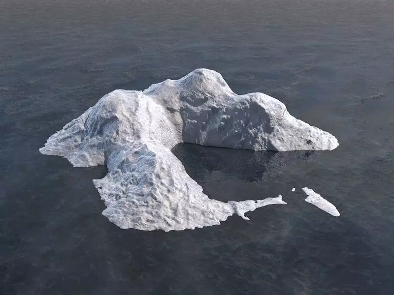 Iceberg Ice block Low-poly 3D model_0