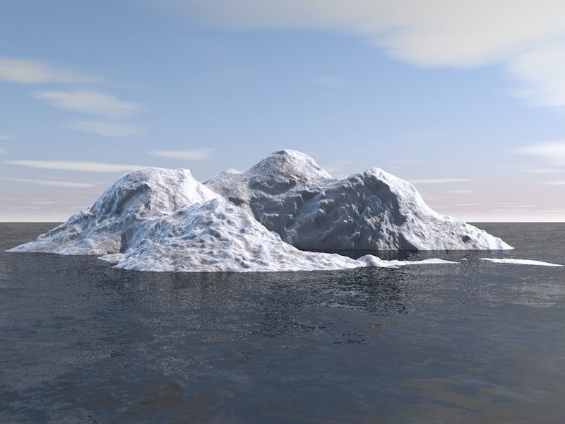 Iceberg Ice block Low-poly 3D model_1