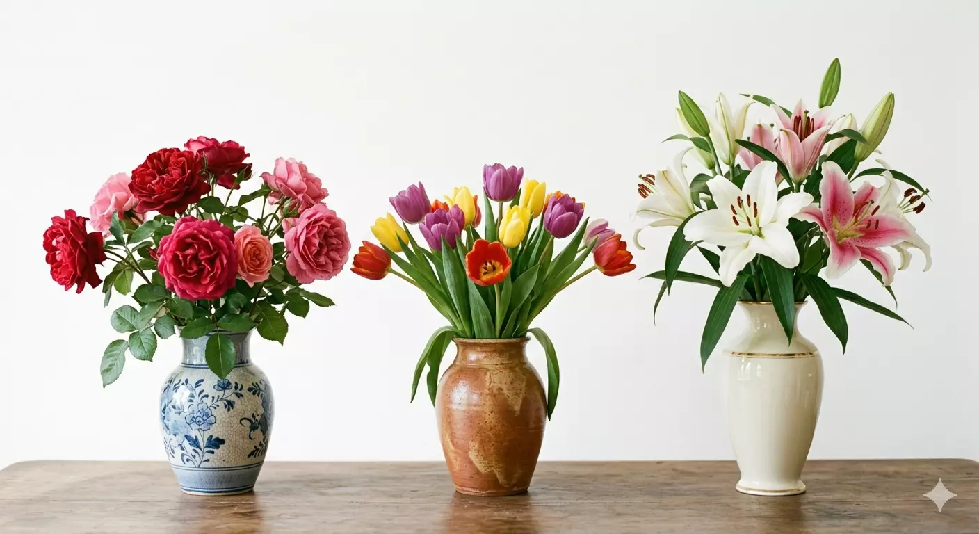 3 Flower Plants Vases 3D Model 3D print model