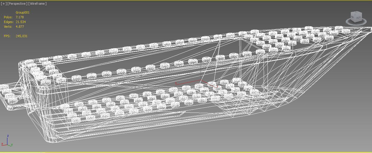 for LEGOman Game Boat hull floating 6x24x3   Low-poly 3D model_3