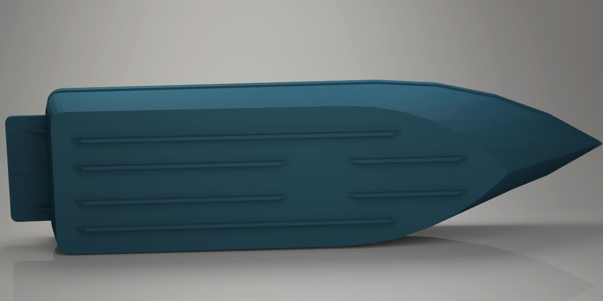 for LEGOman Game Boat hull floating 6x24x3   Low-poly 3D model_7