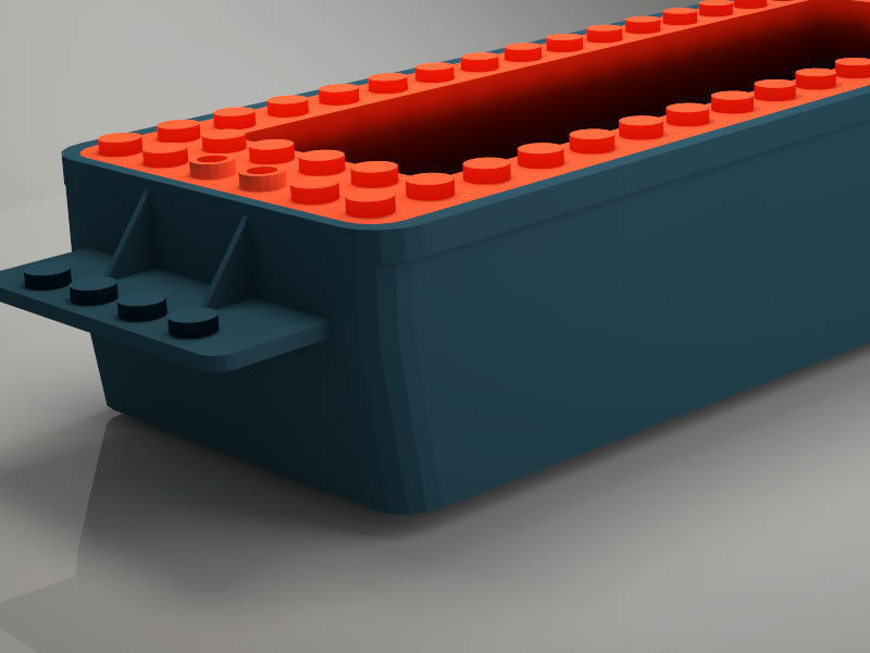 for LEGOman Game Boat hull floating 6x24x3   Low-poly 3D model_1