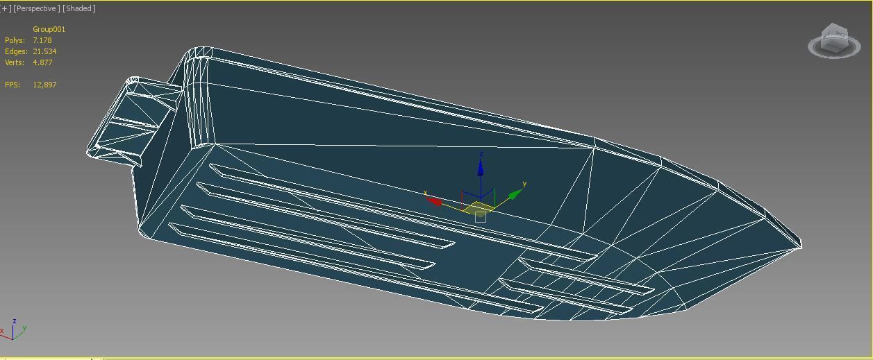 for LEGOman Game Boat hull floating 6x24x3   Low-poly 3D model_2