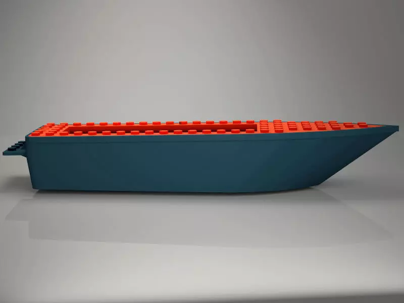 for LEGOman Game Boat hull floating 6x24x3   Low-poly 3D model_0