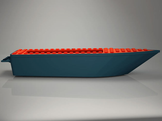 for LEGOman Game Boat hull floating 6x24x3   Low-poly 3D model