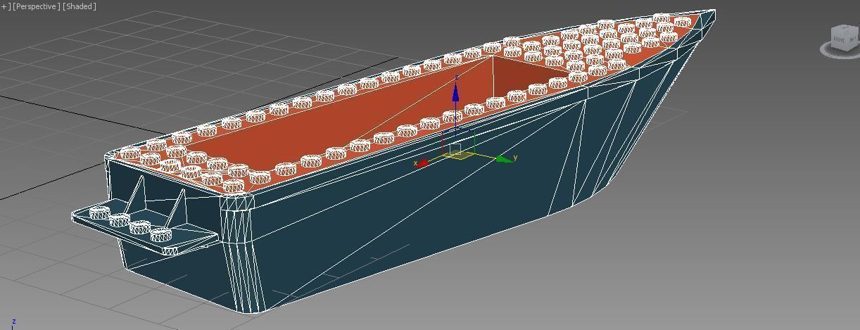 for LEGOman Game Boat hull floating 6x24x3   Low-poly 3D model_5