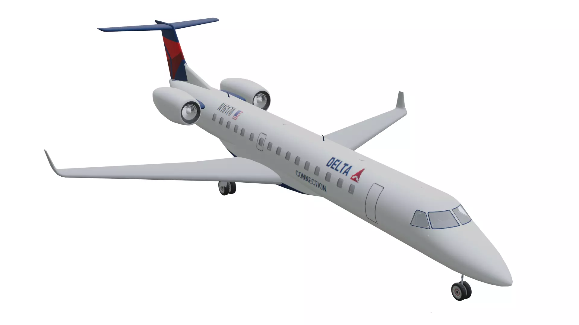 Embraer ERJ 145 Mexican Low-poly 3D model