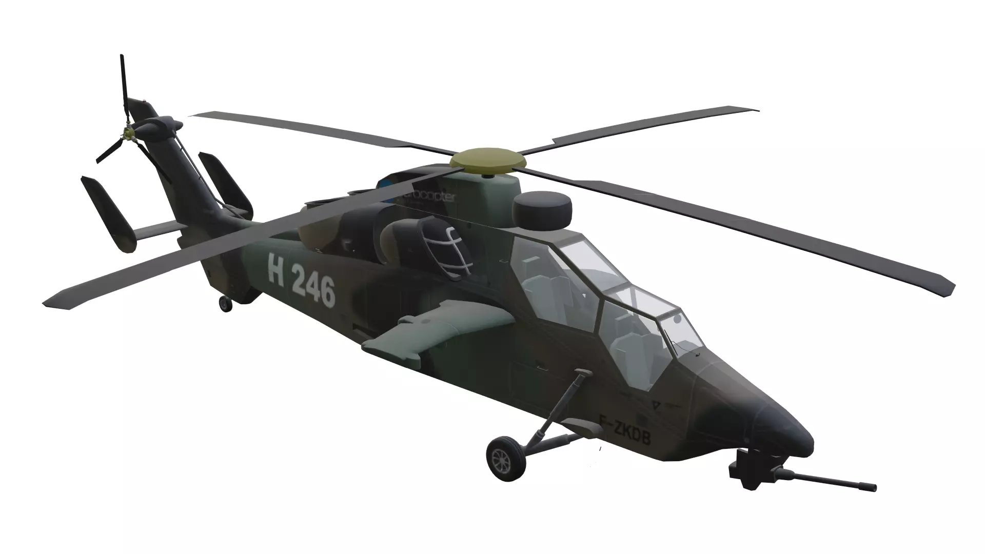 Eurocopter EC665 Tigre Low-poly 3D model