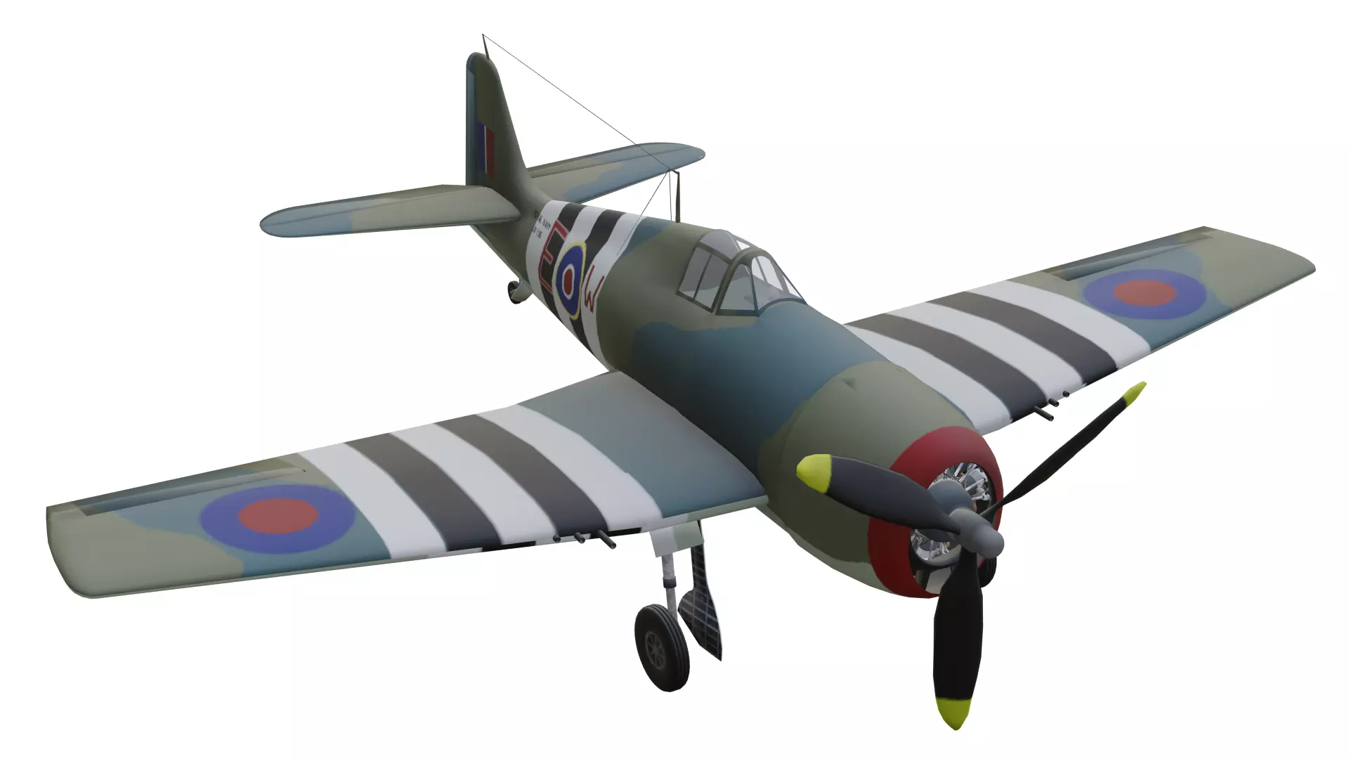 Grumman F6F Hellcat Low-poly 3D model