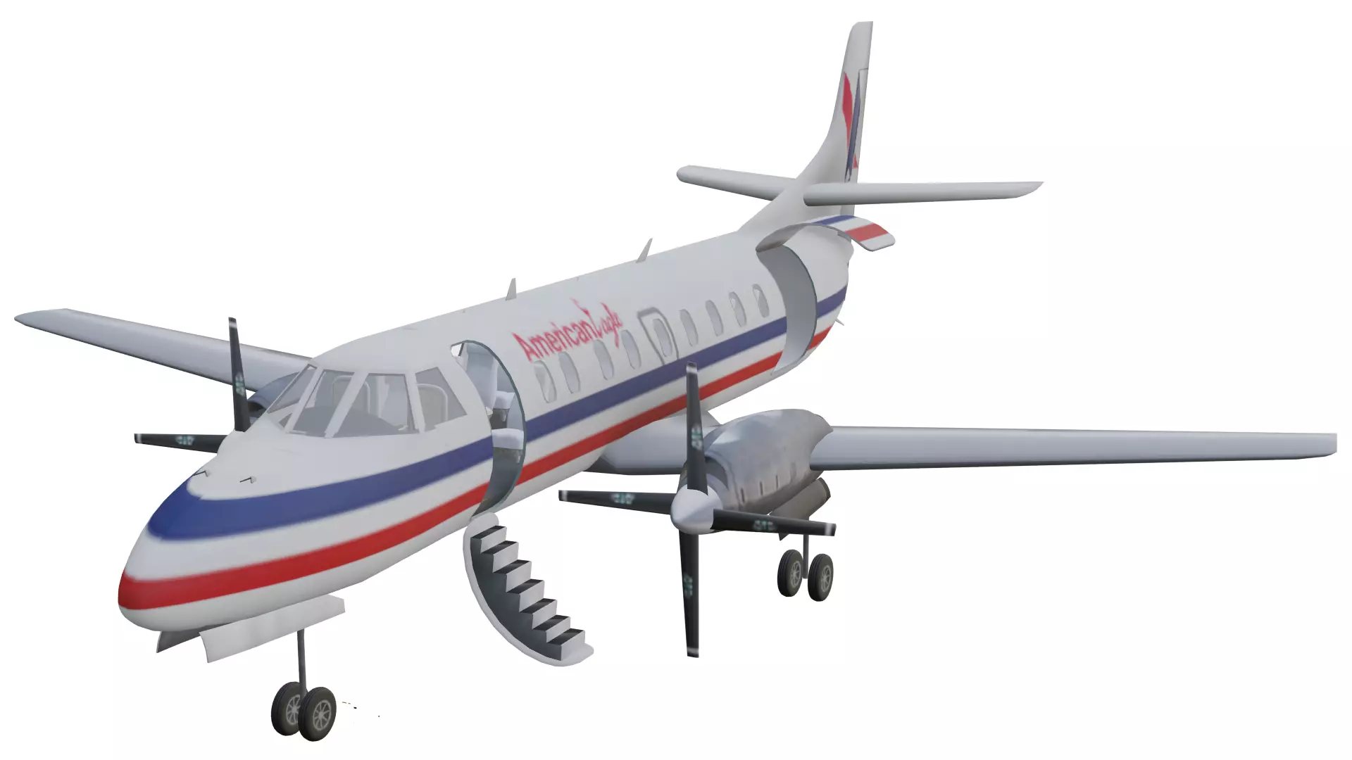 Fairchild Swearingen Metroliner Low-poly 3D model