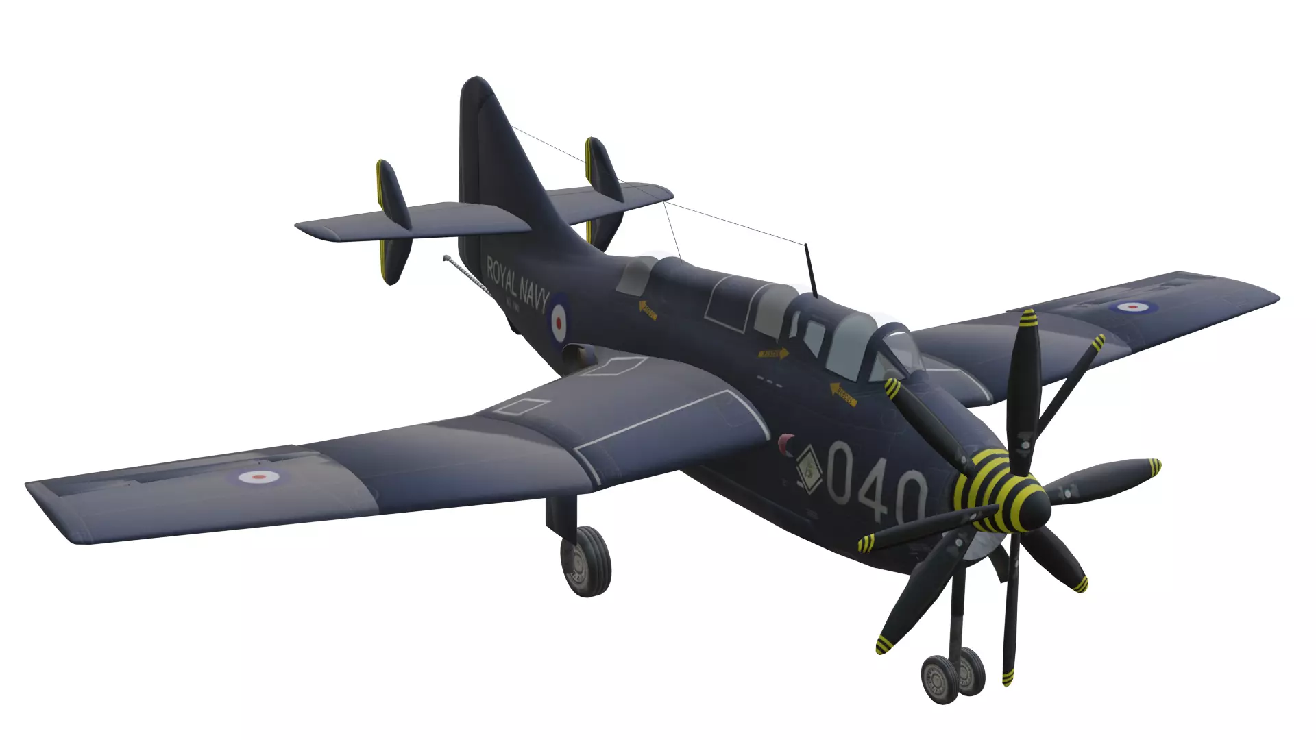 Fairey Gannet Low-poly 3D model