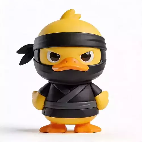 Ninja Quack Chibi Rubber Duck Ninja Mascot 3D Character
