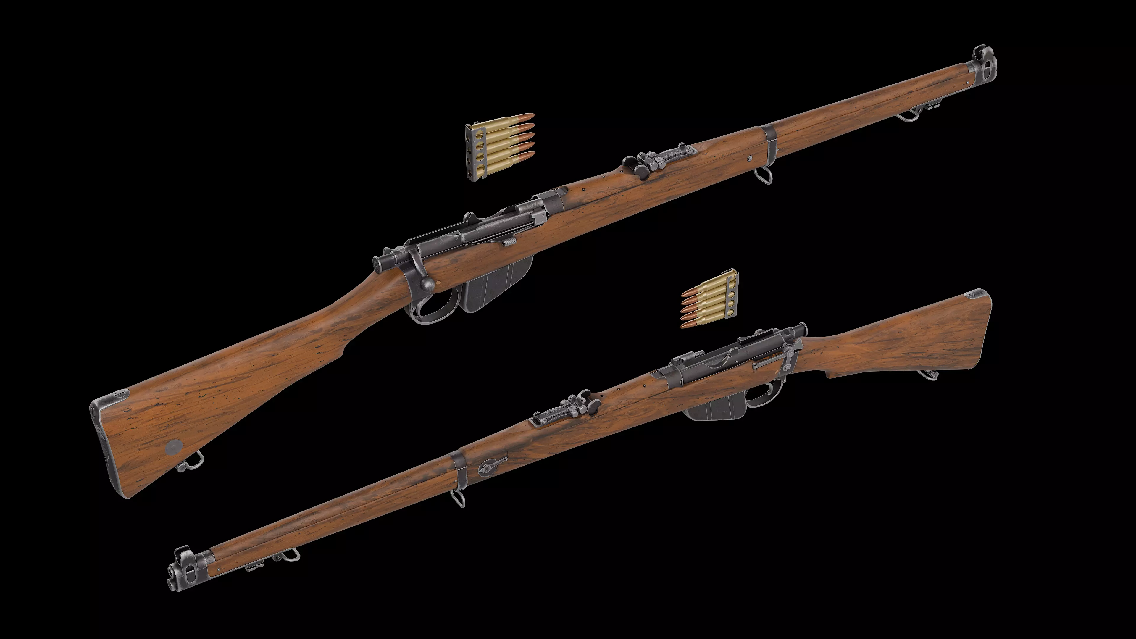 Short Magazine Lee-Enfield SMLE MkI rifle Low-poly 3D model