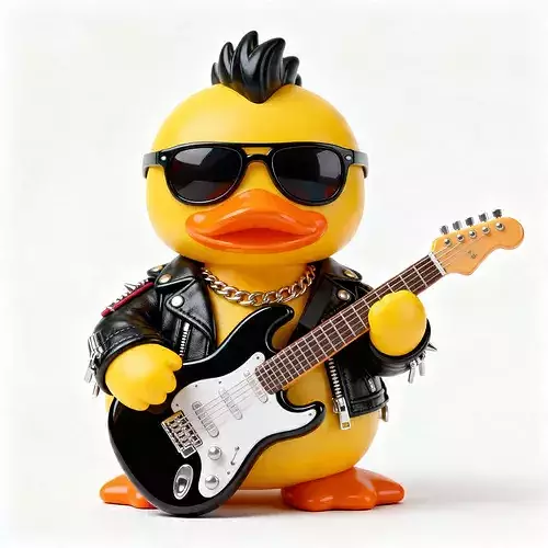 Rockstar Quack Chibi Rubber Duck Rockstar Mascot 3D Character