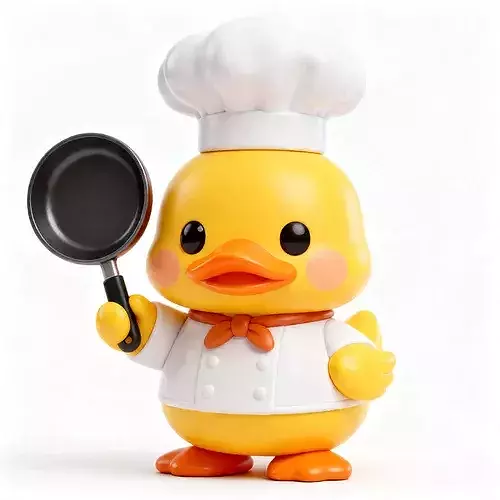 Chef Quack  Chibi Rubber Duck Chef Mascot 3D Character